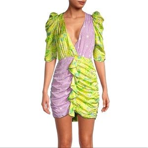 For Love & Lemons Dubois Mix Print Mini Dress